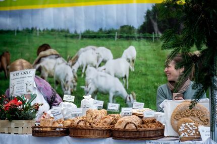 Stoisko na którym są wyroby Gospodarstwa ekologicznego 